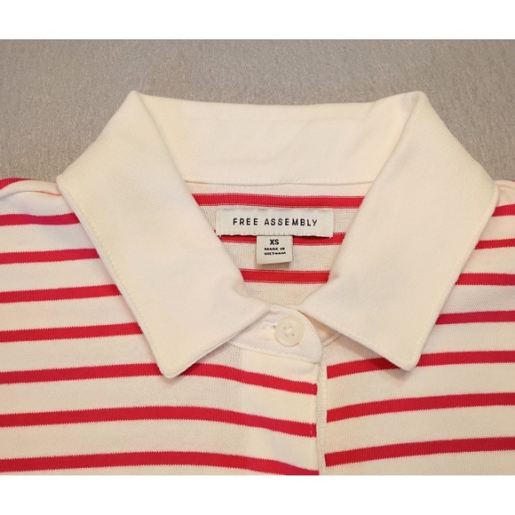 Free Assembly Polo Mini Dress Sz XS Azalea Mitten White Stripes Cotton NWT - Picture 9 of 14